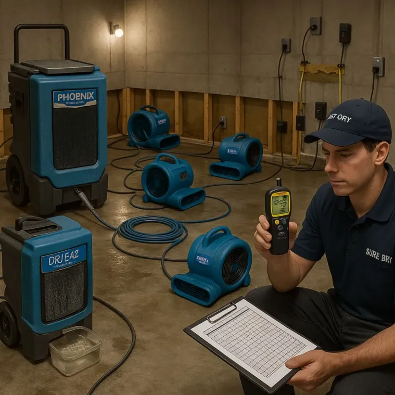 Structural Drying and Dehumidification process in Riverview, FL